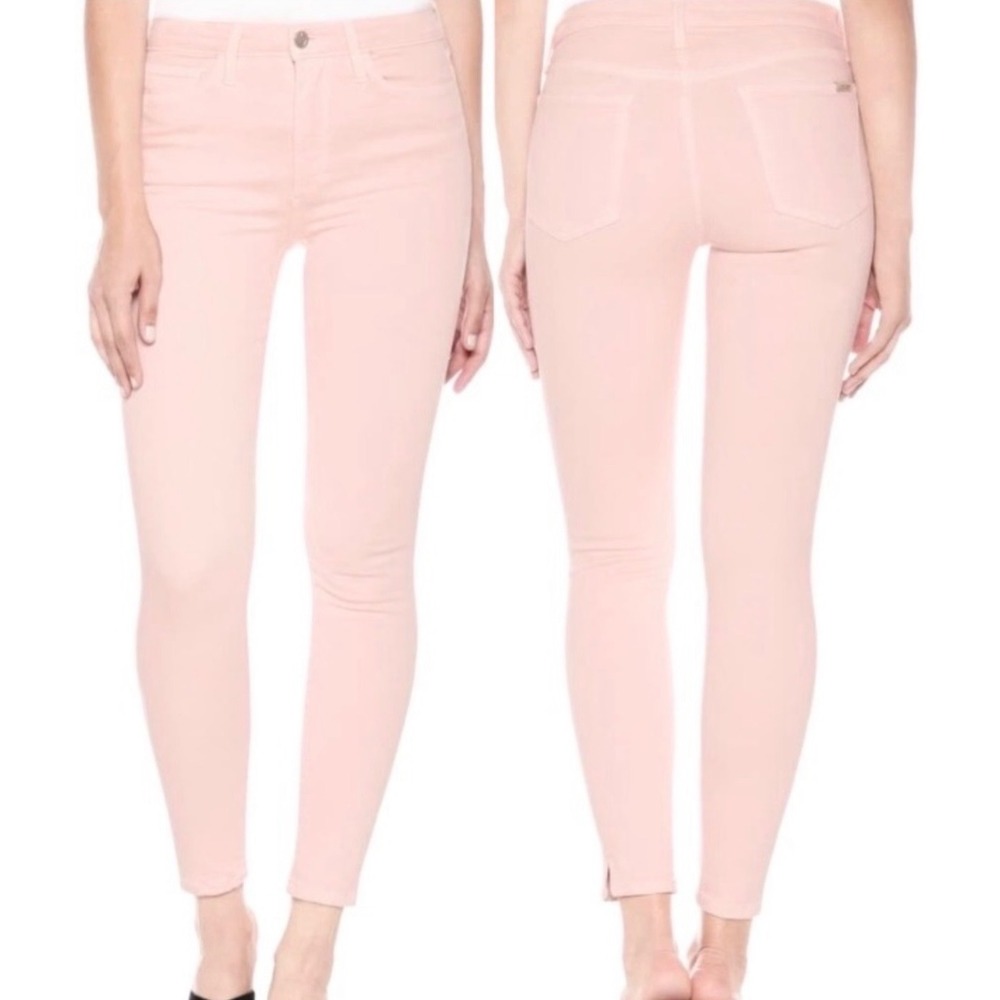 NWT Joes Jeans The Charlie High Rise Skinny Ankle Seashell Pink Raw Hem Size 29